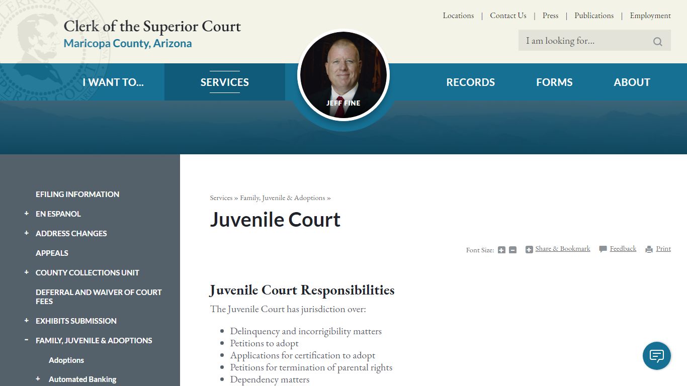 Juvenile Court | Maricopa County Clerk of Superior Court