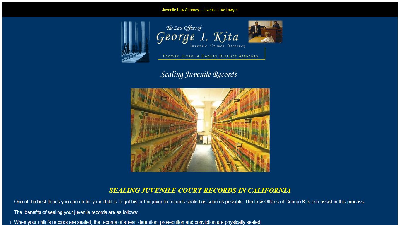 SEALING JUVENILE COURT RECORDS IN CALIFORNIA